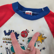 Load image into Gallery viewer, Vintage 80s Astronaut Alligator Color Block Sweatshirt 2t/3t
