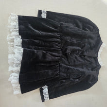 Load image into Gallery viewer, Vintage Black Velvet Lace Dress 3t
