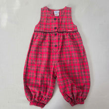 Load image into Gallery viewer, Vintage Oshkosh Red Plaid Pantsuit 18 months
