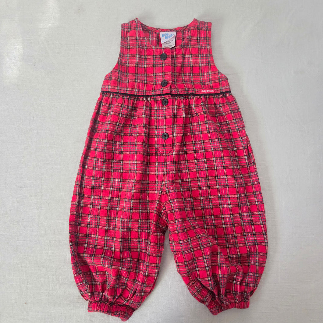 Vintage Oshkosh Red Plaid Pantsuit 18 months