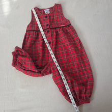 Load image into Gallery viewer, Vintage Oshkosh Red Plaid Pantsuit 18 months
