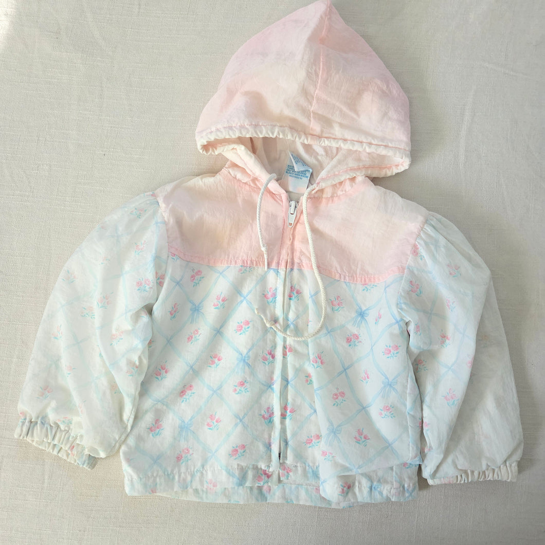 Vintage Girly Floral + Bows Jacket 2t *fade