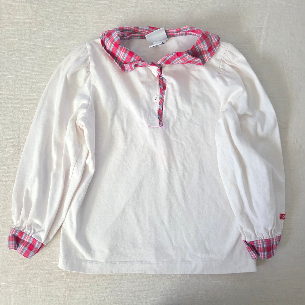 Vintage Oshkosh White/Plaid Long Sleeve 5t