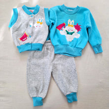 Load image into Gallery viewer, Vintage 3-Piece Cheerleader Bunny Set 12 months
