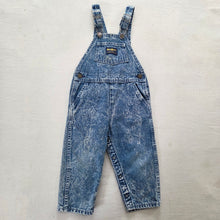 Load image into Gallery viewer, Vintage Oshkosh Acid Wash Denim Overalls 3t
