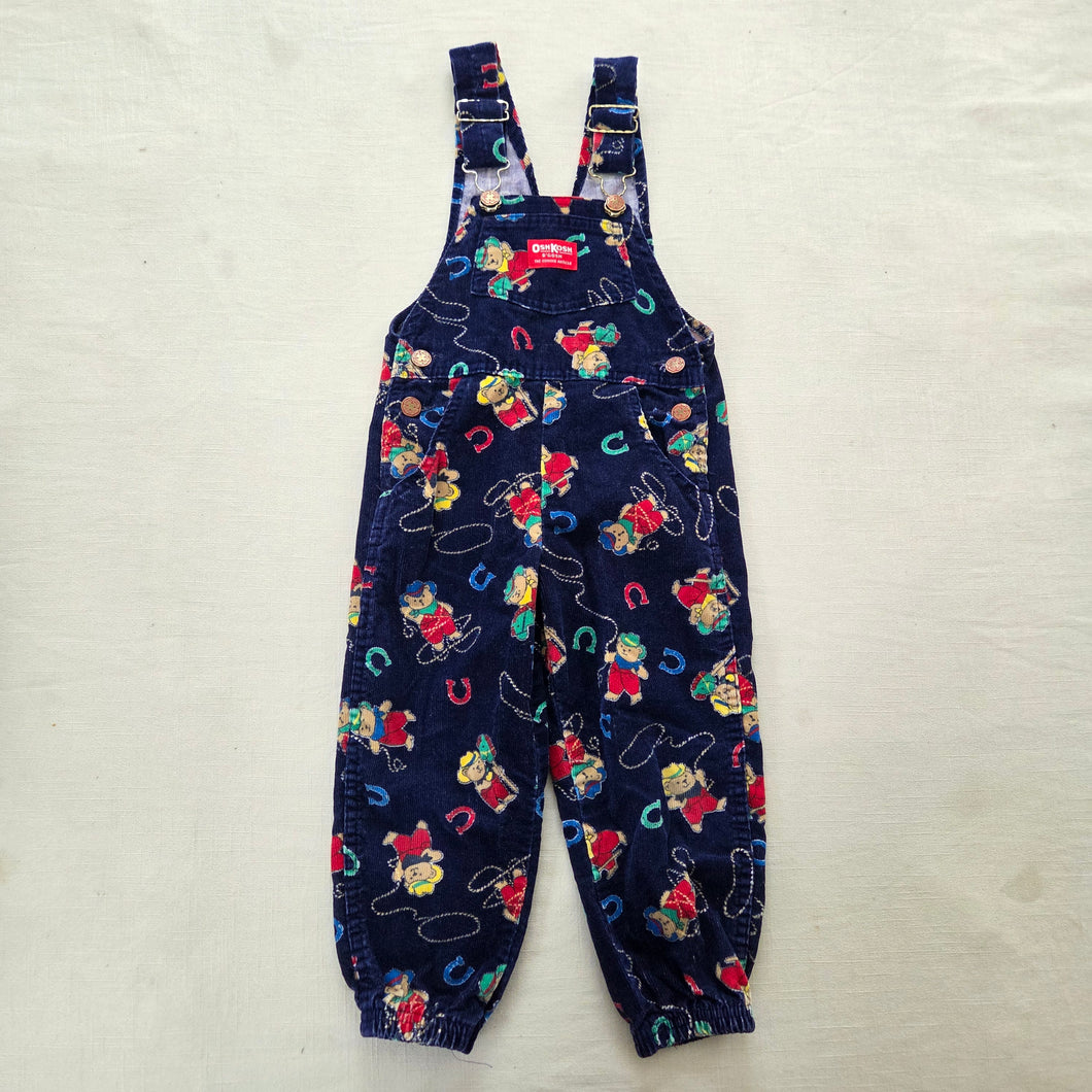 Vintage Oshkosh Cowboy Bears Overalls 4t