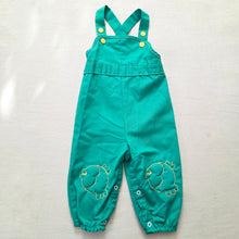 Load image into Gallery viewer, Vintage Fish Embroidered Green Overalls 12 months
