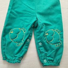 Load image into Gallery viewer, Vintage Fish Embroidered Green Overalls 12 months
