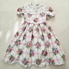 Load image into Gallery viewer, Vintage Floral Grid Dress kids 6
