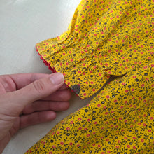 Load image into Gallery viewer, Vintage Smocked Yellow Floral Dress kids 8
