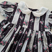 Load image into Gallery viewer, Vintage Polly Flinders Wallpaper Floral Dress 12 months *raw hem

