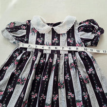 Load image into Gallery viewer, Vintage Polly Flinders Wallpaper Floral Dress 12 months *raw hem
