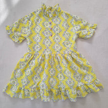Load image into Gallery viewer, Vintage Floral Yellow High Neck Dress 2t
