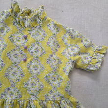 Load image into Gallery viewer, Vintage Floral Yellow High Neck Dress 2t

