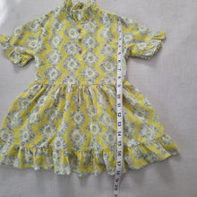 Load image into Gallery viewer, Vintage Floral Yellow High Neck Dress 2t

