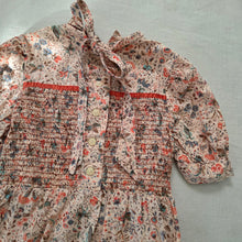 Load image into Gallery viewer, Vintage Smocked Pink Floral Dress kids 12
