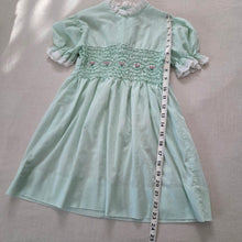 Load image into Gallery viewer, Vintage Smocked Mint Dress 5t/6
