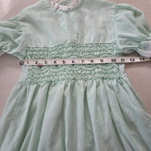 Load image into Gallery viewer, Vintage Smocked Mint Dress 5t/6
