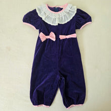 Load image into Gallery viewer, Vintage Purple Velvet Pantsuit 18 months
