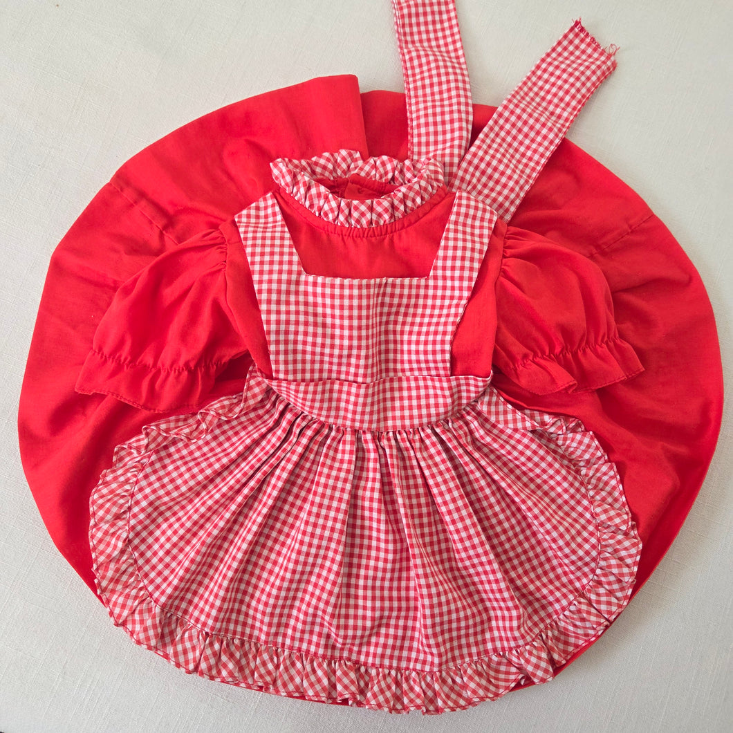 Vintage Red Gingham Twirly Dress 9-12 months