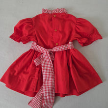 Load image into Gallery viewer, Vintage Red Gingham Twirly Dress 9-12 months
