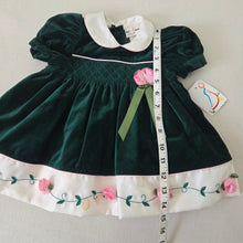 Load image into Gallery viewer, Vintage Deadstock Velvet Floral Dress 9-12 months
