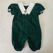 Load image into Gallery viewer, Vintage Evy Green Velvet Pantsuit 3-6 months
