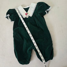 Load image into Gallery viewer, Vintage Evy Green Velvet Pantsuit 3-6 months
