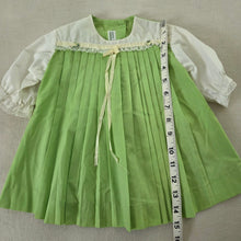 Load image into Gallery viewer, Vintage 60s Green Pleated Dress 6-9 months
