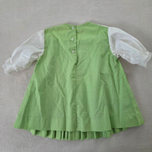Load image into Gallery viewer, Vintage 60s Green Pleated Dress 6-9 months
