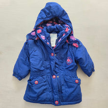 Load image into Gallery viewer, Vintage Healthtex Blue + Floral Coat 2t

