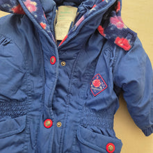 Load image into Gallery viewer, Vintage Healthtex Blue + Floral Coat 2t
