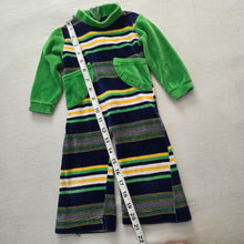 Load image into Gallery viewer, Vintage Striped Velour Bodysuit 9-12 months
