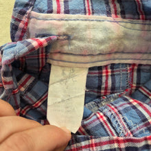 Load image into Gallery viewer, Vintage Oshkosh Blue/Pink Plaid Shortalls 12-18 months

