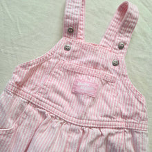 Load image into Gallery viewer, Vintage Oshkosh Pink Engineer Striped Overalls 18 months
