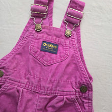 Load image into Gallery viewer, Vintage Oshkosh Magenta Cord Overalls 12-18 months
