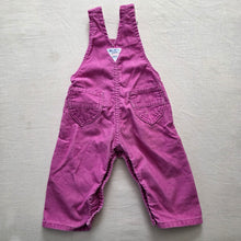Load image into Gallery viewer, Vintage Oshkosh Magenta Cord Overalls 12-18 months
