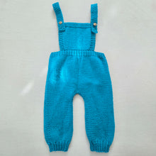 Load image into Gallery viewer, Vintage Aqua Soft Knit Overalls 18 months

