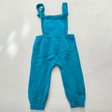 Load image into Gallery viewer, Vintage Aqua Soft Knit Overalls 18 months
