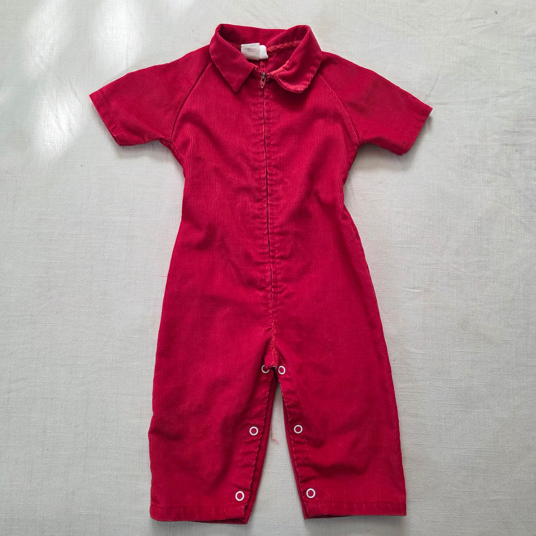 Vintage Red Corduroy Pantsuit 12 months