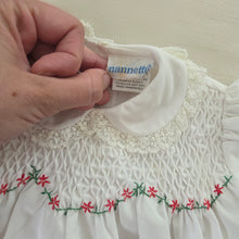 Load image into Gallery viewer, Vintage Smocked Floral Embroidered Dress 6 months

