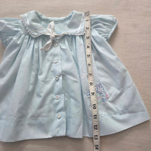 Load image into Gallery viewer, Vintage Bunny Cookie Jar Blue Dress 3-6 months
