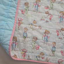 Load image into Gallery viewer, Vintage Children Pattern Baby Quilted Blanket
