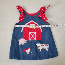 Load image into Gallery viewer, Older Kelly's Kids Farm Denim Dress 18 months
