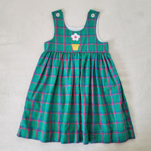 Load image into Gallery viewer, Vintage Flower Green/Pink Plaid Dress kids 6/7
