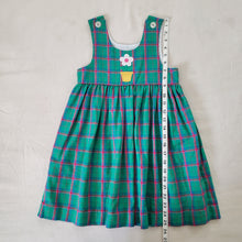 Load image into Gallery viewer, Vintage Flower Green/Pink Plaid Dress kids 6/7
