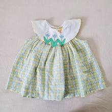 Load image into Gallery viewer, Vintage Floral + Green Plaid Dress/Top 12 months/3t
