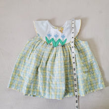 Load image into Gallery viewer, Vintage Floral + Green Plaid Dress/Top 12 months/3t

