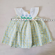 Load image into Gallery viewer, Vintage Floral + Green Plaid Dress/Top 12 months/3t
