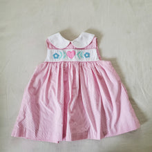 Load image into Gallery viewer, Vintage Heart + Flower Pink Dress 2t
